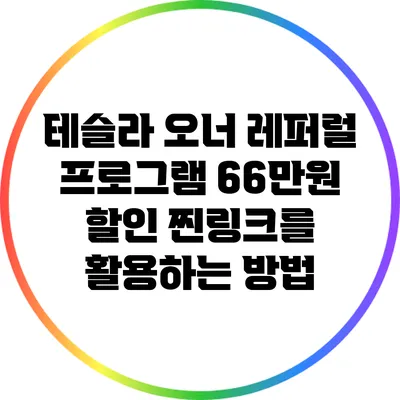 테슬라 오너 레퍼럴 프로그램: 66만원 할인 찐링크를 활용하는 방법