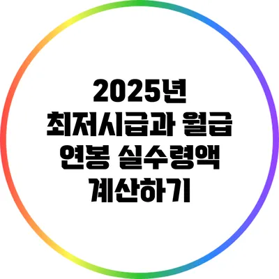 2025년 최저시급과 월급 연봉 실수령액 계산하기