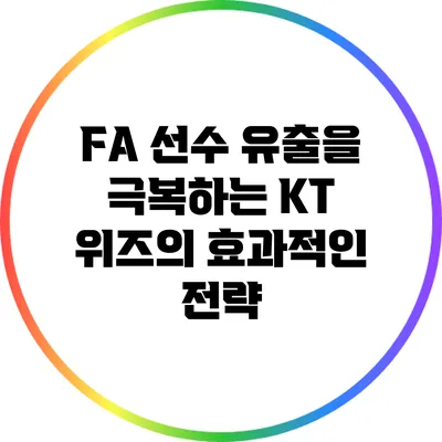 FA 선수 유출을 극복하는 KT 위즈의 효과적인 전략