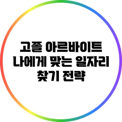 고졸 아르바이트: 나에게 맞는 일자리 찾기 전략