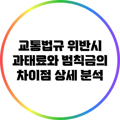 교통법규 위반시 과태료와 범칙금의 차이점 상세 분석