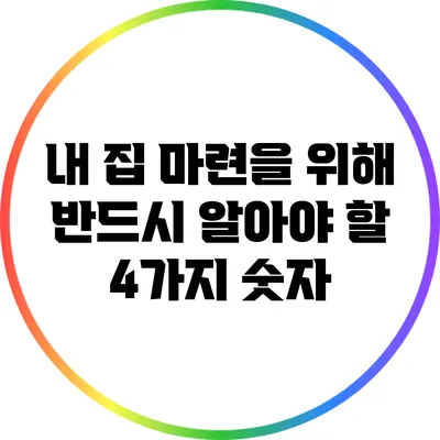 내 집 마련을 위해 반드시 알아야 할 4가지 숫자