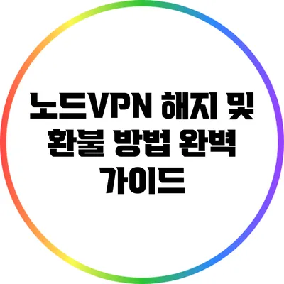 노드VPN 해지 및 환불 방법 완벽 가이드