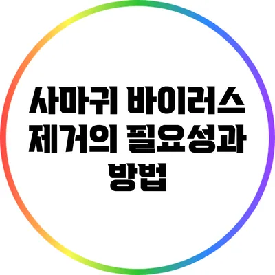 사마귀 바이러스 제거의 필요성과 방법