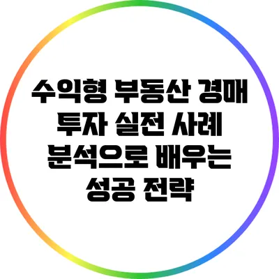 수익형 부동산 경매 투자: 실전 사례 분석으로 배우는 성공 전략