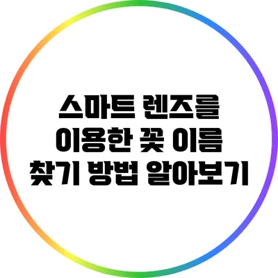 스마트 렌즈를 이용한 꽃 이름 찾기 방법 알아보기