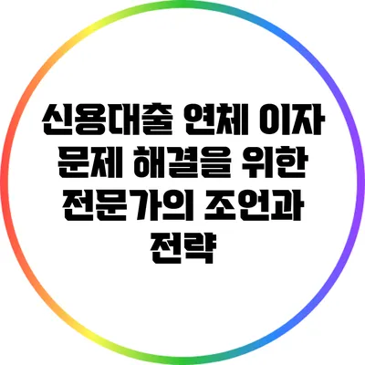 신용대출 연체 이자 문제 해결을 위한 전문가의 조언과 전략