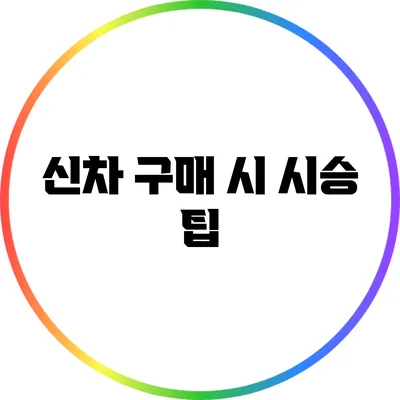 신차 구매 시 시승 팁