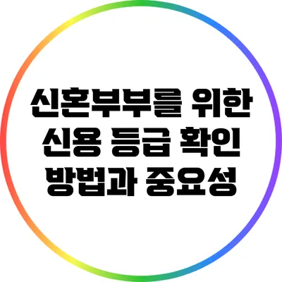 신혼부부를 위한 신용 등급 확인 방법과 중요성