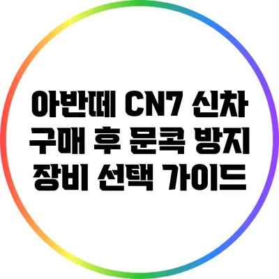 아반떼 CN7 신차 구매 후 문콕 방지 장비 선택 가이드