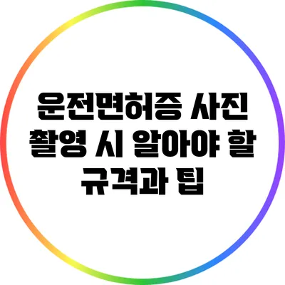 운전면허증 사진 촬영 시 알아야 할 규격과 팁