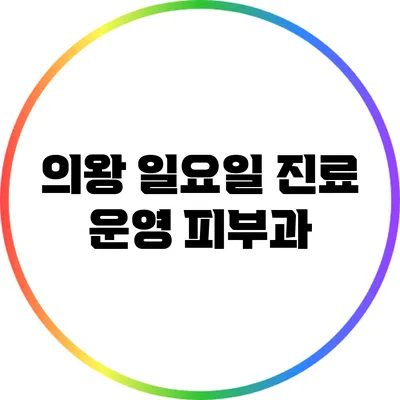 의왕 일요일 진료 운영 피부과