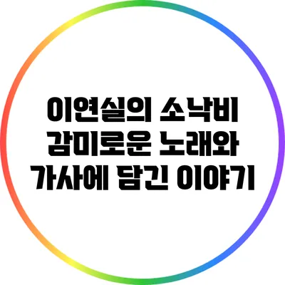이연실의 소낙비: 감미로운 노래와 가사에 담긴 이야기
