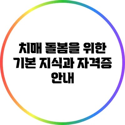 치매 돌봄을 위한 기본 지식과 자격증 안내