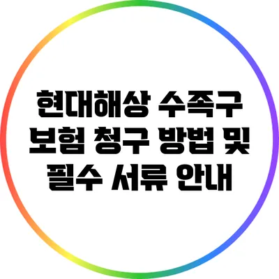 현대해상 수족구 보험 청구 방법 및 필수 서류 안내