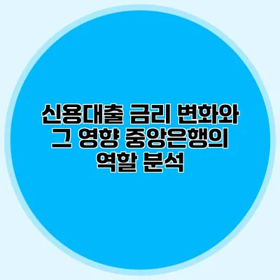 신용대출 금리 변화와 그 영향: 중앙은행의 역할 분석