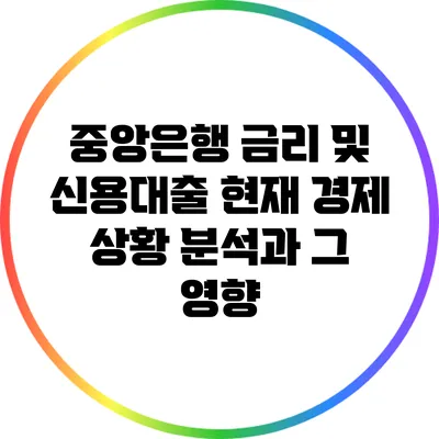 중앙은행 금리 및 신용대출: 현재 경제 상황 분석과 그 영향