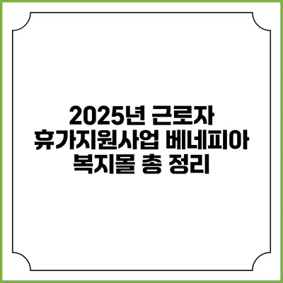 2025년 근로자 휴가지원사업 베네피아 복지몰 총 정리