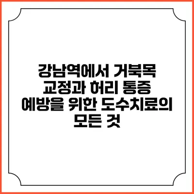 강남역에서 거북목 교정과 허리 통증 예방을 위한 도수치료의 모든 것