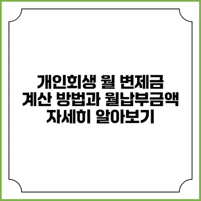개인회생 월 변제금 계산 방법과 월납부금액 자세히 알아보기