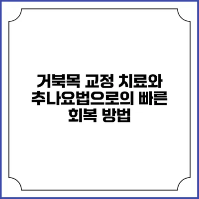거북목 교정 치료와 추나요법으로의 빠른 회복 방법