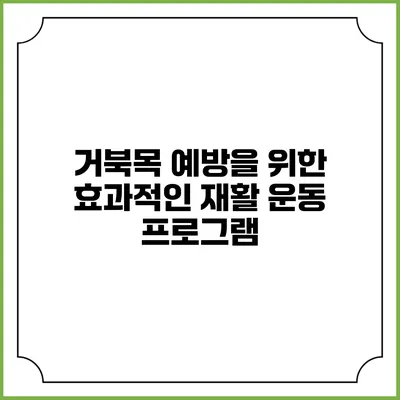 거북목 예방을 위한 효과적인 재활 운동 프로그램
