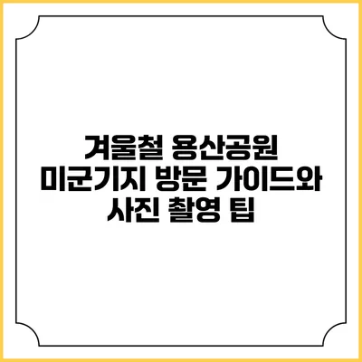 겨울철 용산공원 미군기지 방문 가이드와 사진 촬영 팁