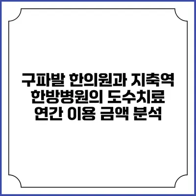 구파발 한의원과 지축역 한방병원의 도수치료 연간 이용 금액 분석