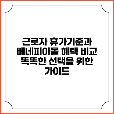 근로자 휴가기준과 베네피아몰 혜택 비교: 똑똑한 선택을 위한 가이드