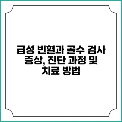급성 빈혈과 골수 검사: 증상, 진단 과정 및 치료 방법