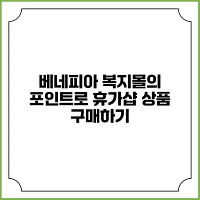 베네피아 복지몰의 포인트로 휴가샵 상품 구매하기