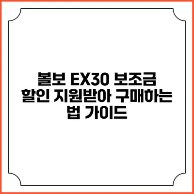 볼보 EX30 보조금 할인 지원받아 구매하는 법 가이드