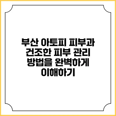 부산 아토피 피부과: 건조한 피부 관리 방법을 완벽하게 이해하기