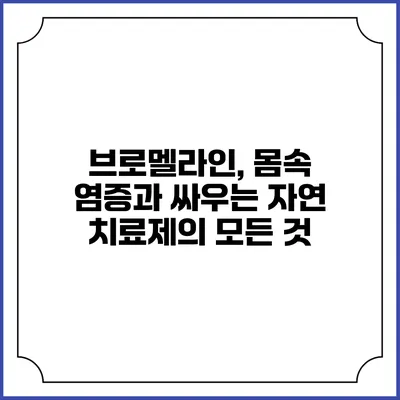 브로멜라인, 몸속 염증과 싸우는 자연 치료제의 모든 것