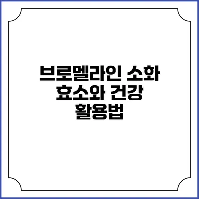 브로멜라인: 소화 효소와 건강 활용법