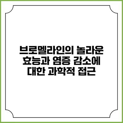브로멜라인의 놀라운 효능과 염증 감소에 대한 과학적 접근