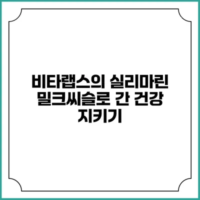 비타랩스의 실리마린 밀크씨슬로 간 건강 지키기
