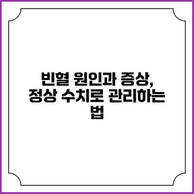 빈혈 원인과 증상, 정상 수치로 관리하는 법