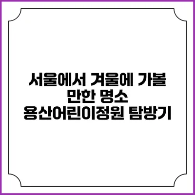 서울에서 겨울에 가볼 만한 명소: 용산어린이정원 탐방기