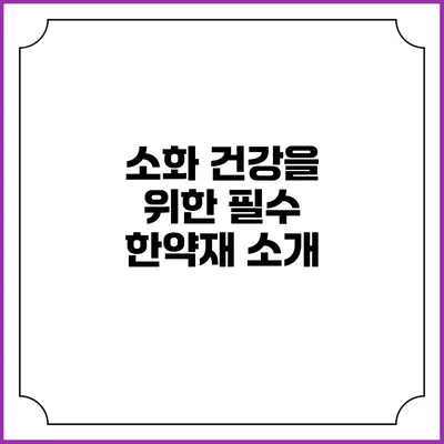 소화 건강을 위한 필수 한약재 소개