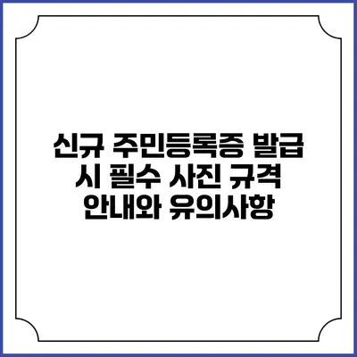 신규 주민등록증 발급 시 필수 사진 규격 안내와 유의사항