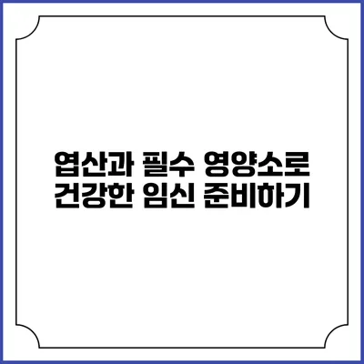 엽산과 필수 영양소로 건강한 임신 준비하기