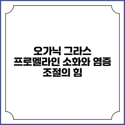 오가닉 그라스 프로멜라인: 소화와 염증 조절의 힘