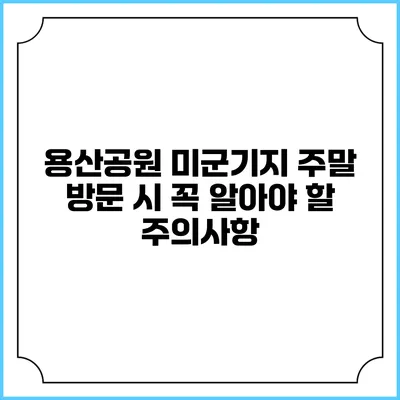 용산공원 미군기지 주말 방문 시 꼭 알아야 할 주의사항