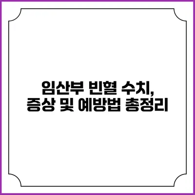 임산부 빈혈: 수치, 증상 및 예방법 총정리