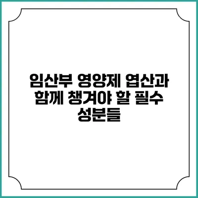임산부 영양제: 엽산과 함께 챙겨야 할 필수 성분들