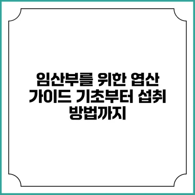 임산부를 위한 엽산 가이드: 기초부터 섭취 방법까지