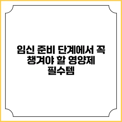 임신 준비 단계에서 꼭 챙겨야 할 영양제 필수템