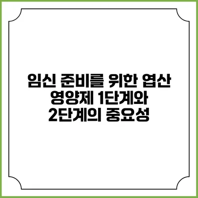 임신 준비를 위한 엽산 영양제: 1단계와 2단계의 중요성