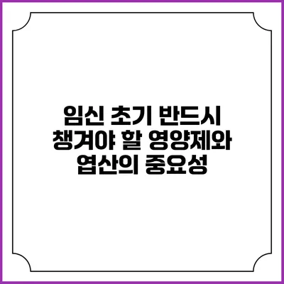 임신 초기 반드시 챙겨야 할 영양제와 엽산의 중요성